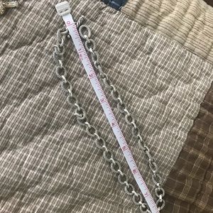 16” sterling silver stamp925 toggle link necklace